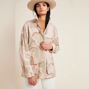 NWT Anthropologie Pink Camouflage Jacket XS